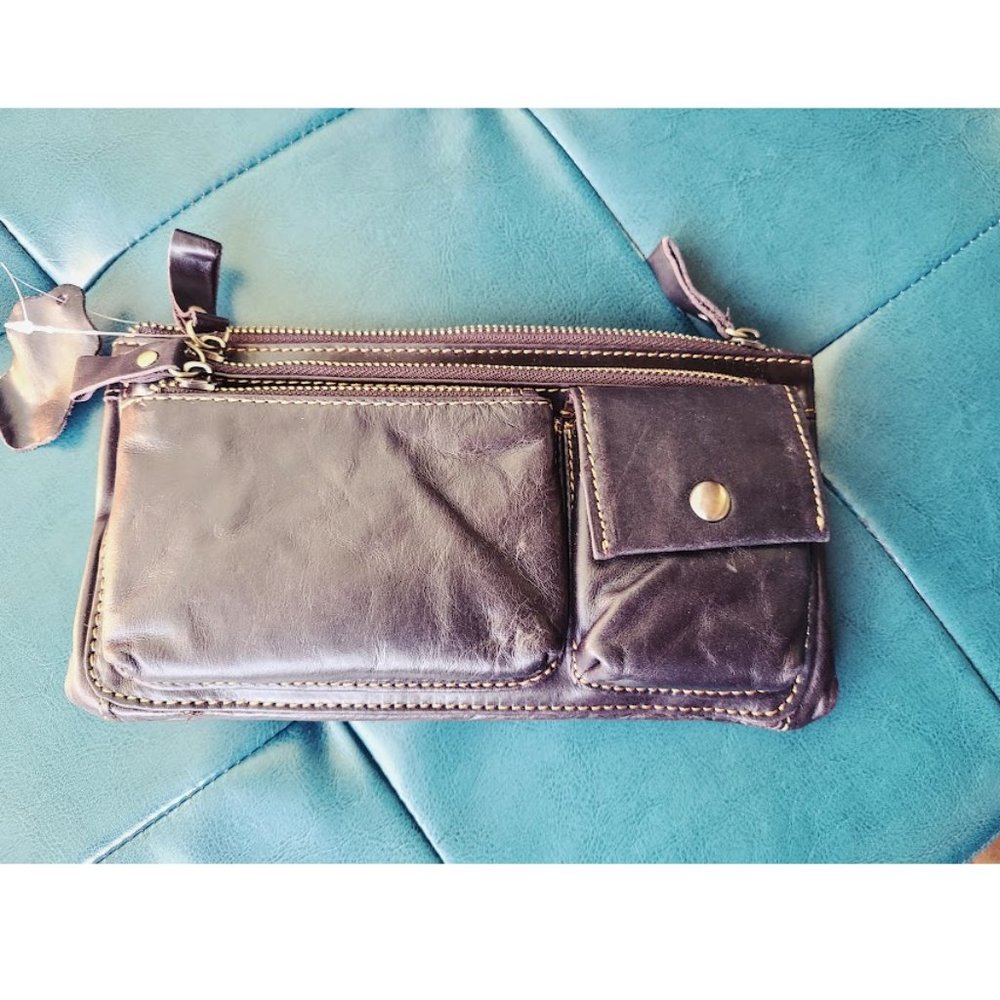 Fanny Pack Crossbody Bag Shoulder Leather Purse Travel Clutch Handbag Women Men - Picture 3 of 13